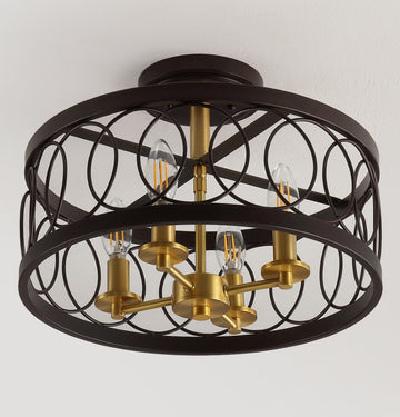 Sylvain 15.5" Metal LED Semi Flush Mount - JONATHAN Y